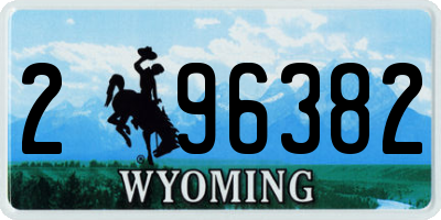 WY license plate 296382