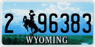 WY license plate 296383