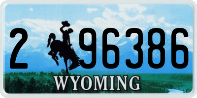 WY license plate 296386