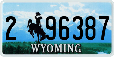 WY license plate 296387