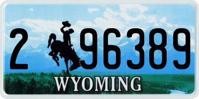 WY license plate 296389