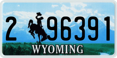 WY license plate 296391