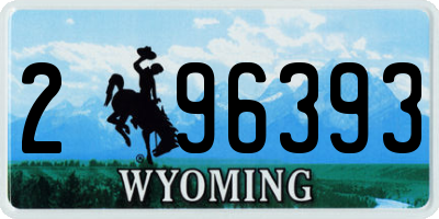 WY license plate 296393