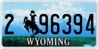 WY license plate 296394