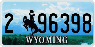 WY license plate 296398