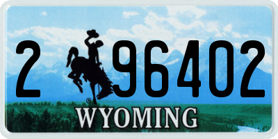 WY license plate 296402