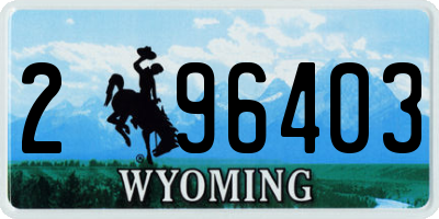 WY license plate 296403
