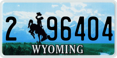 WY license plate 296404