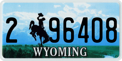 WY license plate 296408