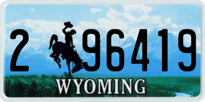 WY license plate 296419