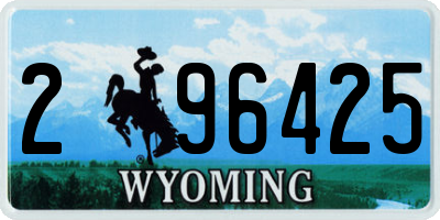 WY license plate 296425