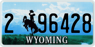 WY license plate 296428