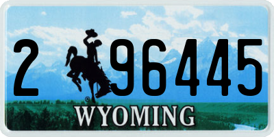 WY license plate 296445