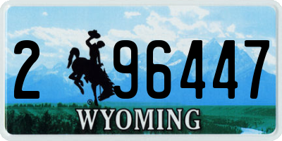 WY license plate 296447