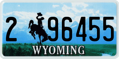 WY license plate 296455