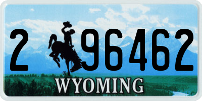 WY license plate 296462