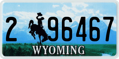 WY license plate 296467