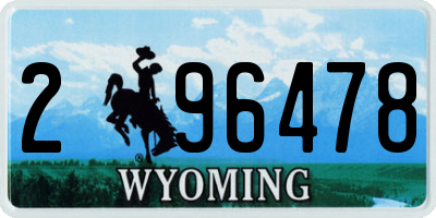 WY license plate 296478