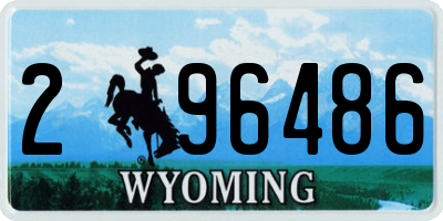 WY license plate 296486