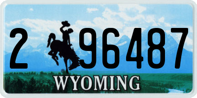 WY license plate 296487
