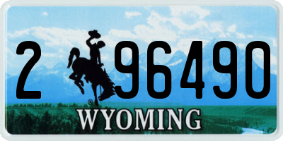 WY license plate 296490