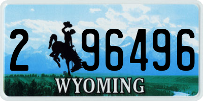 WY license plate 296496