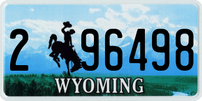 WY license plate 296498