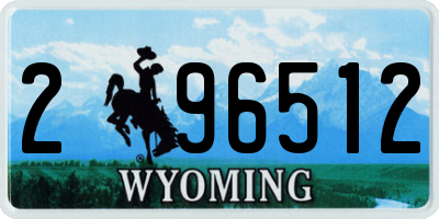 WY license plate 296512