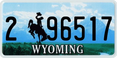 WY license plate 296517