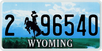 WY license plate 296540