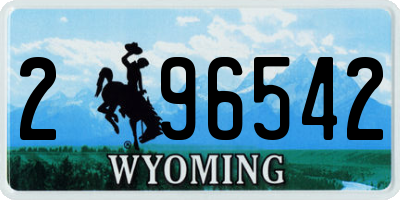 WY license plate 296542