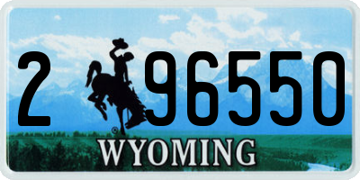 WY license plate 296550