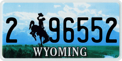 WY license plate 296552