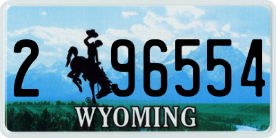 WY license plate 296554