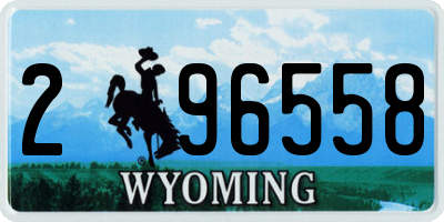 WY license plate 296558
