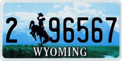 WY license plate 296567