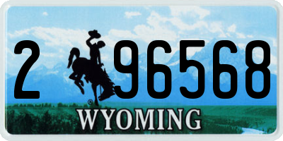 WY license plate 296568