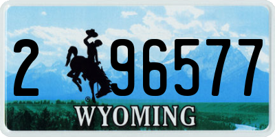 WY license plate 296577