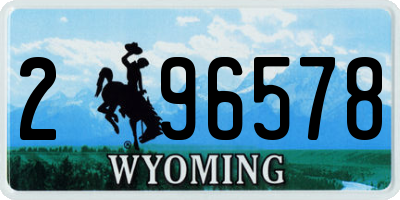 WY license plate 296578