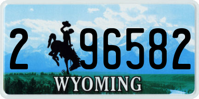 WY license plate 296582