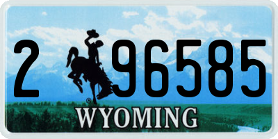 WY license plate 296585