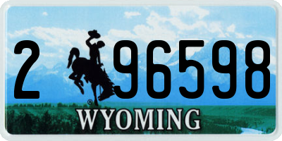 WY license plate 296598
