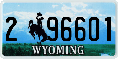 WY license plate 296601