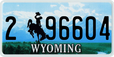 WY license plate 296604