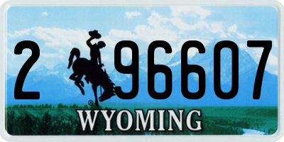 WY license plate 296607