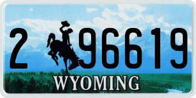 WY license plate 296619