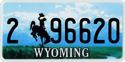 WY license plate 296620