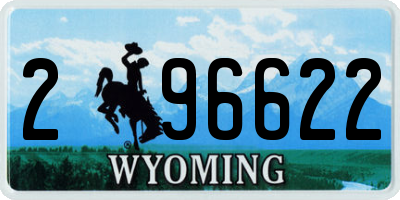 WY license plate 296622