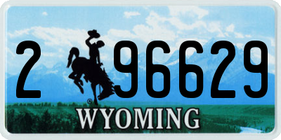 WY license plate 296629