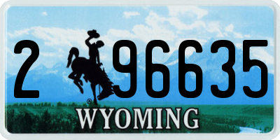 WY license plate 296635